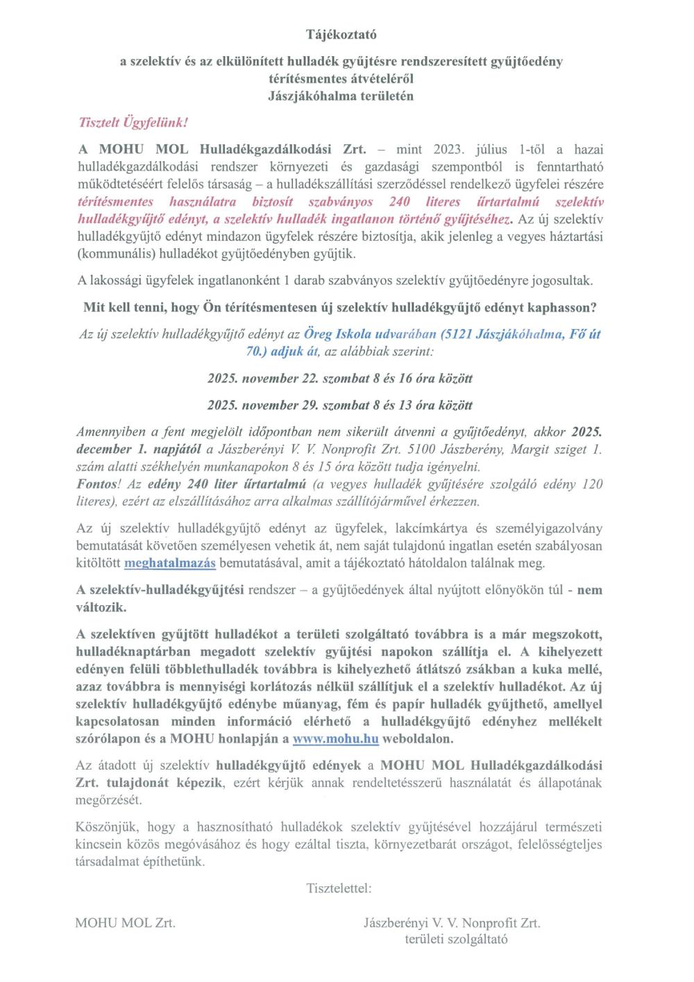 Tajekoztato 2025 11 17