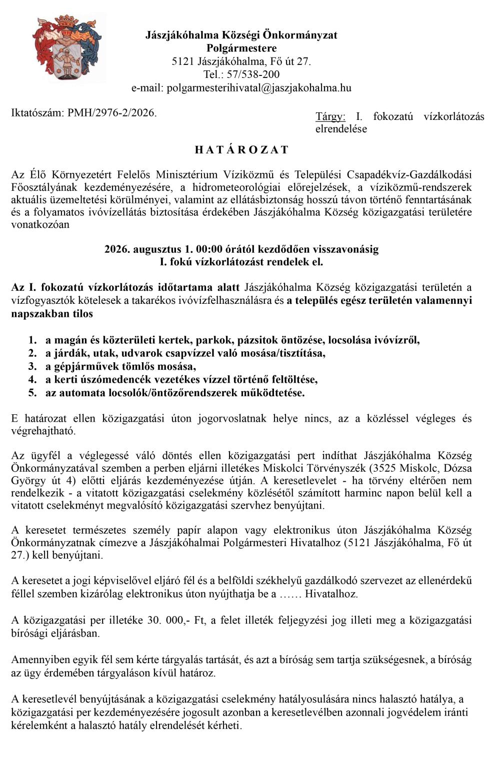 Hatarozat Pmh 2976 2 2026 1